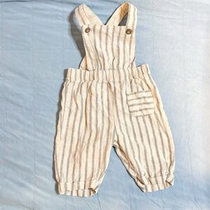 🏷️ H&M Linen Blend Pinstripe Overalls 3M